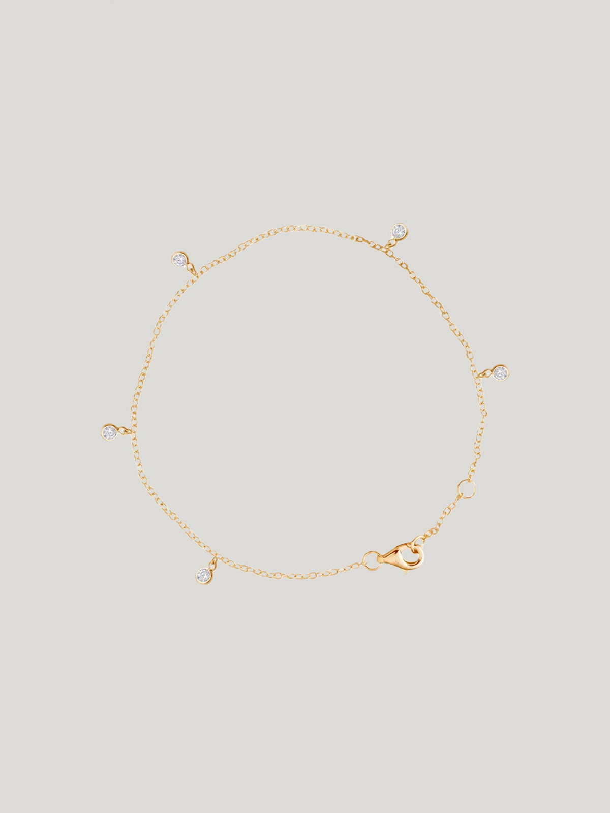 CZ Bezel Scatt Drop Bracelet