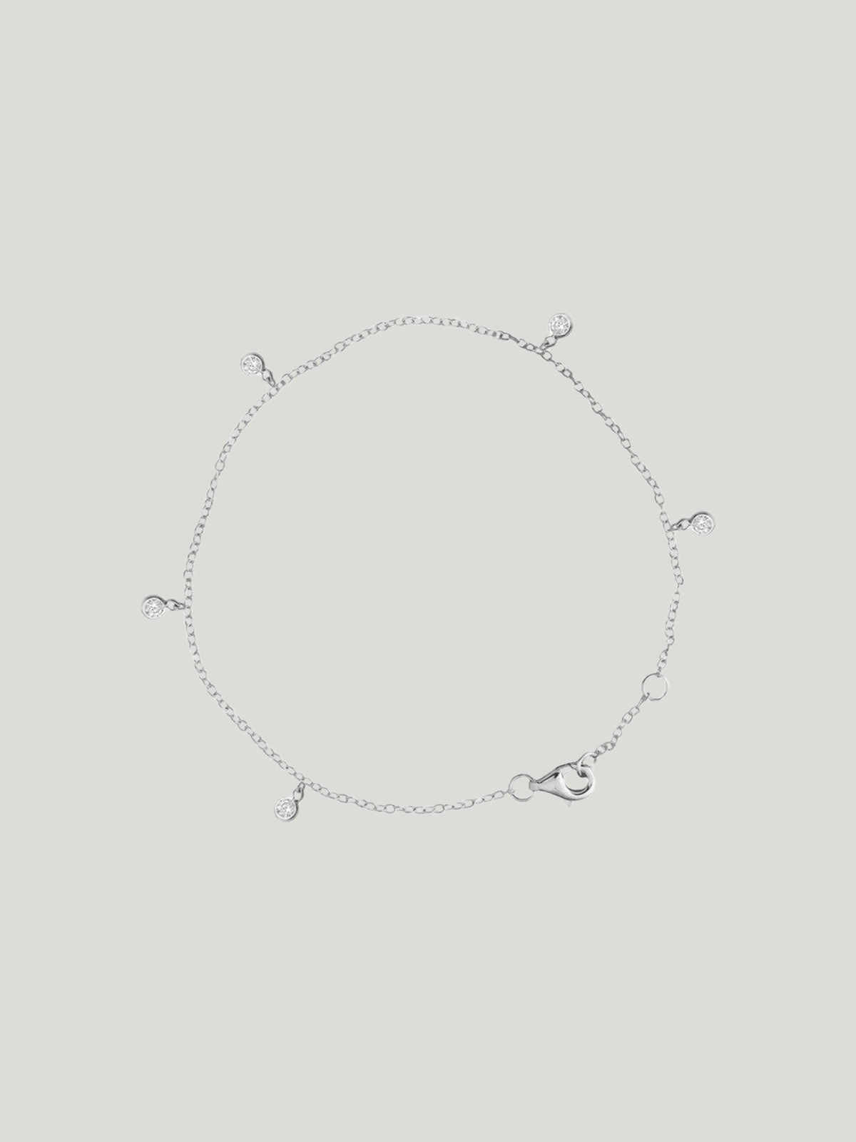 CZ Bezel Scatt Drop Bracelet