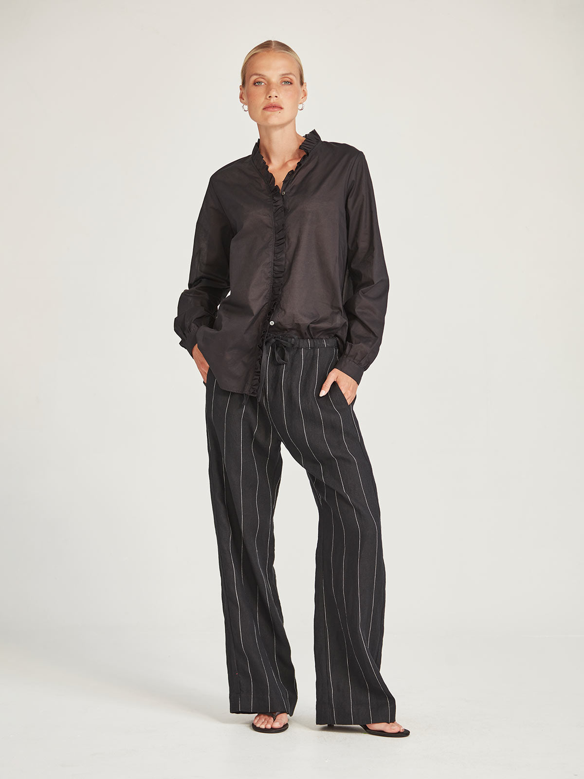 Linen Stripe Bennett Pant