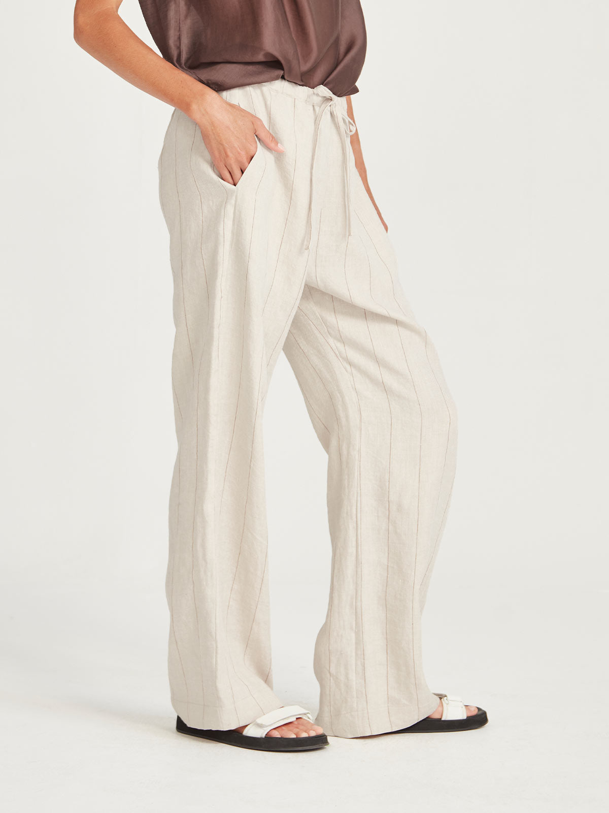 Linen Stripe Bennett Pant