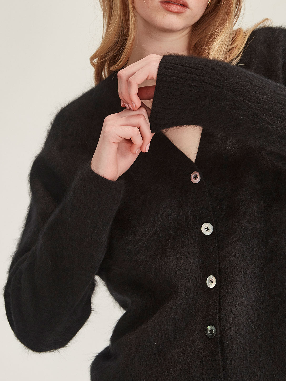 Brushed Cashmere Cardigan