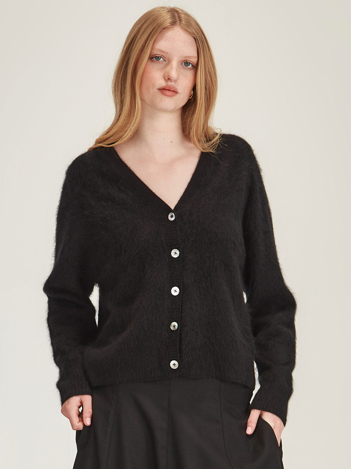 Brushed Cashmere Cardigan