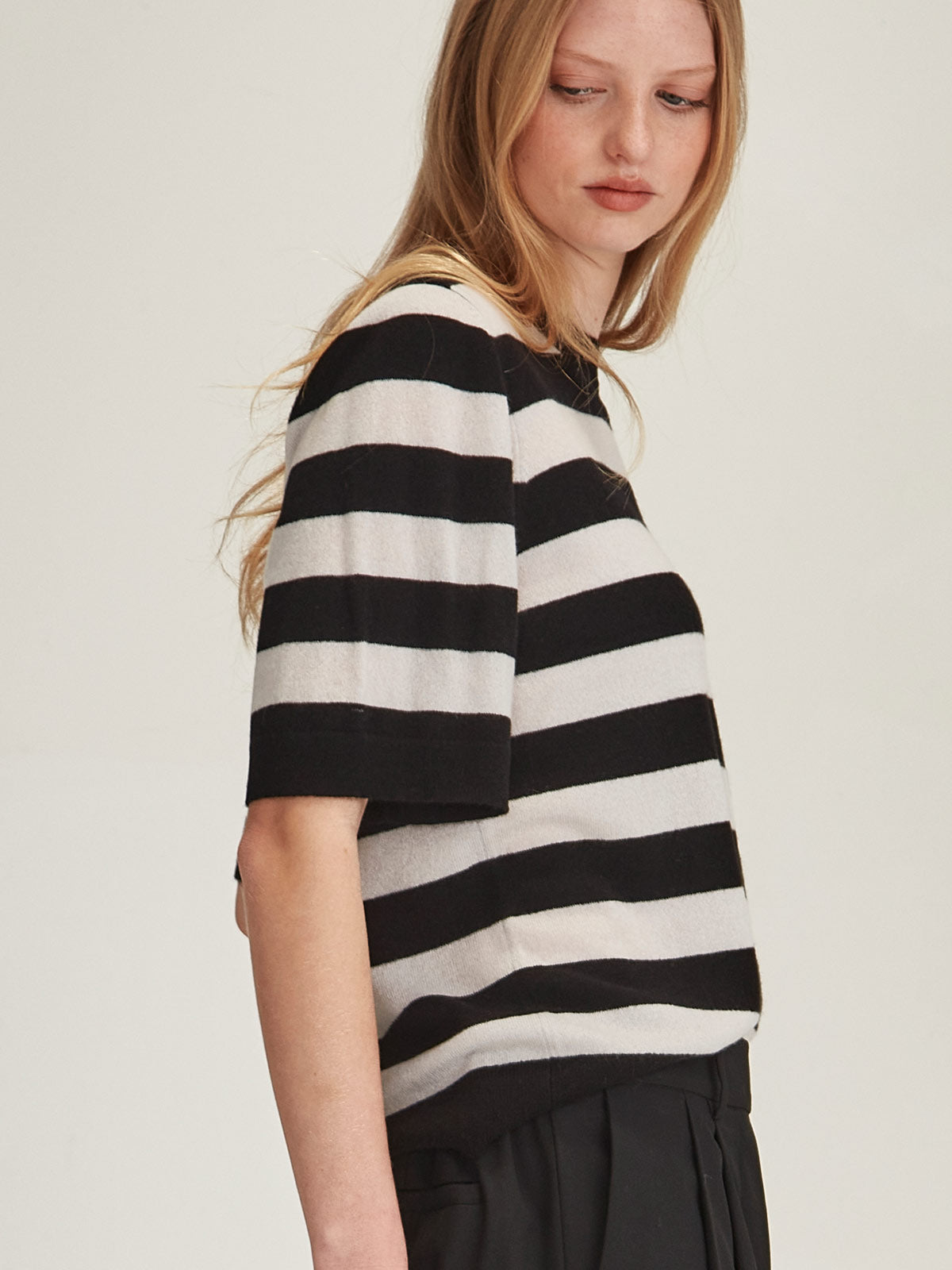 Emi Striped Cashmere Tee