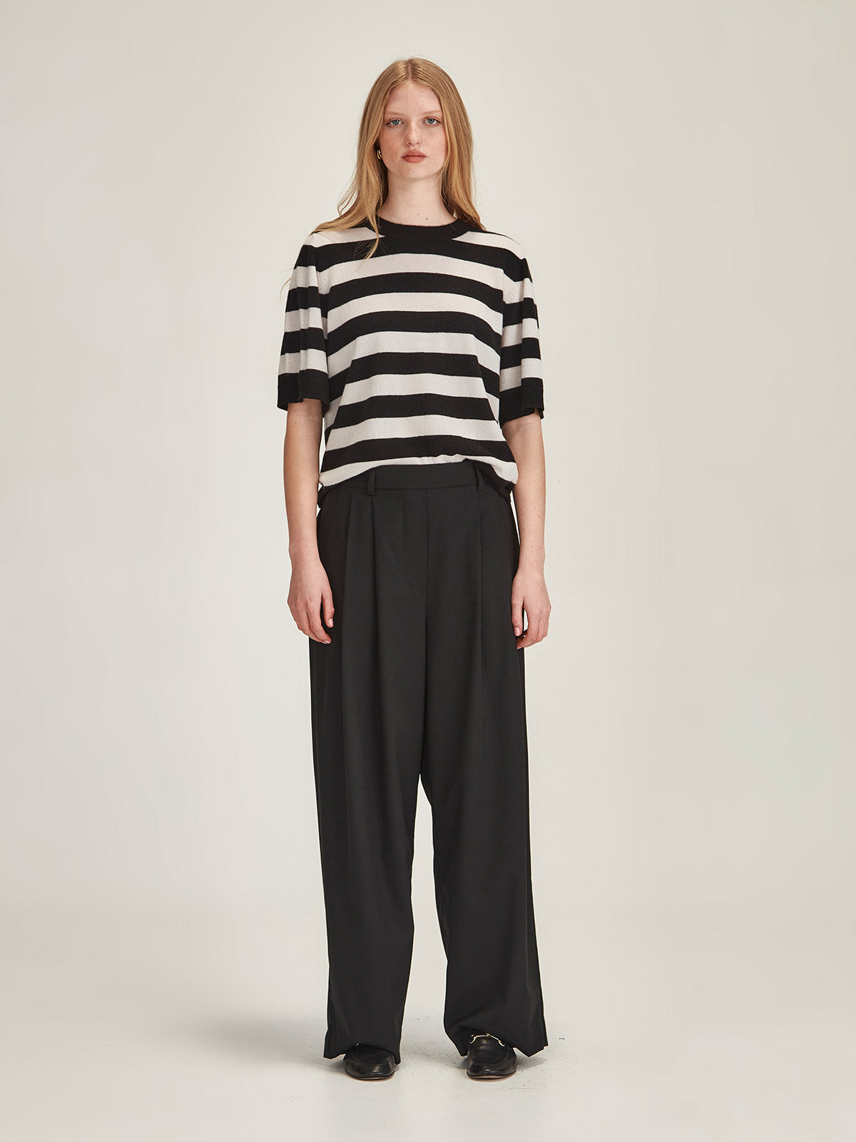 Emi Striped Cashmere Tee
