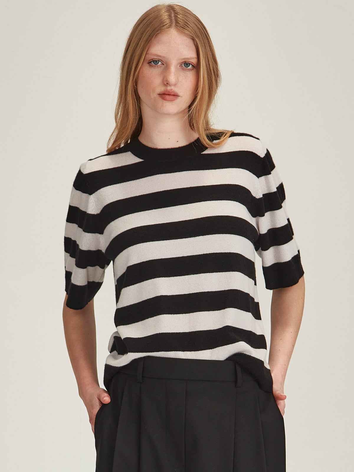 Emi Striped Cashmere Tee