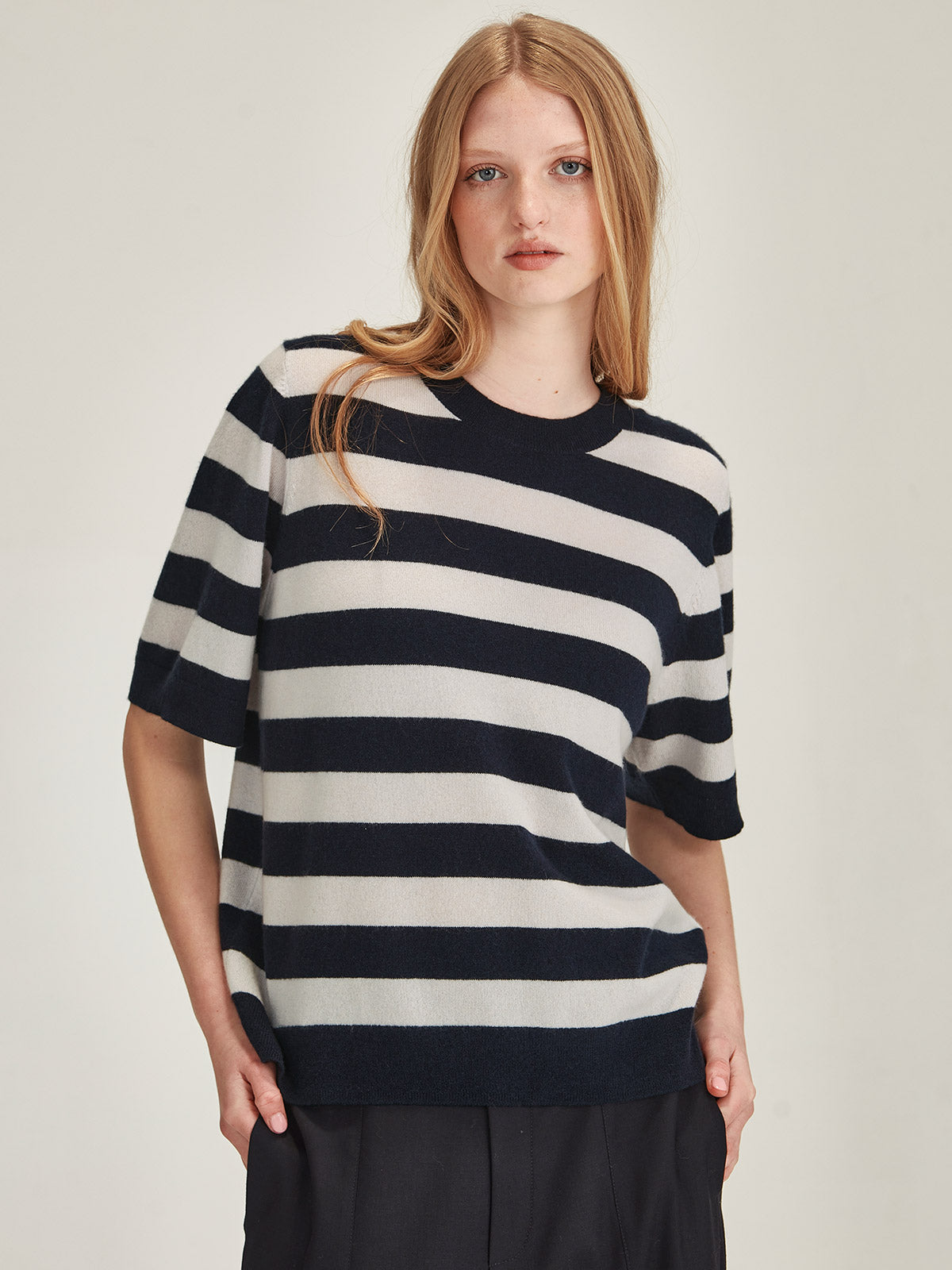 Emi Striped Cashmere Tee