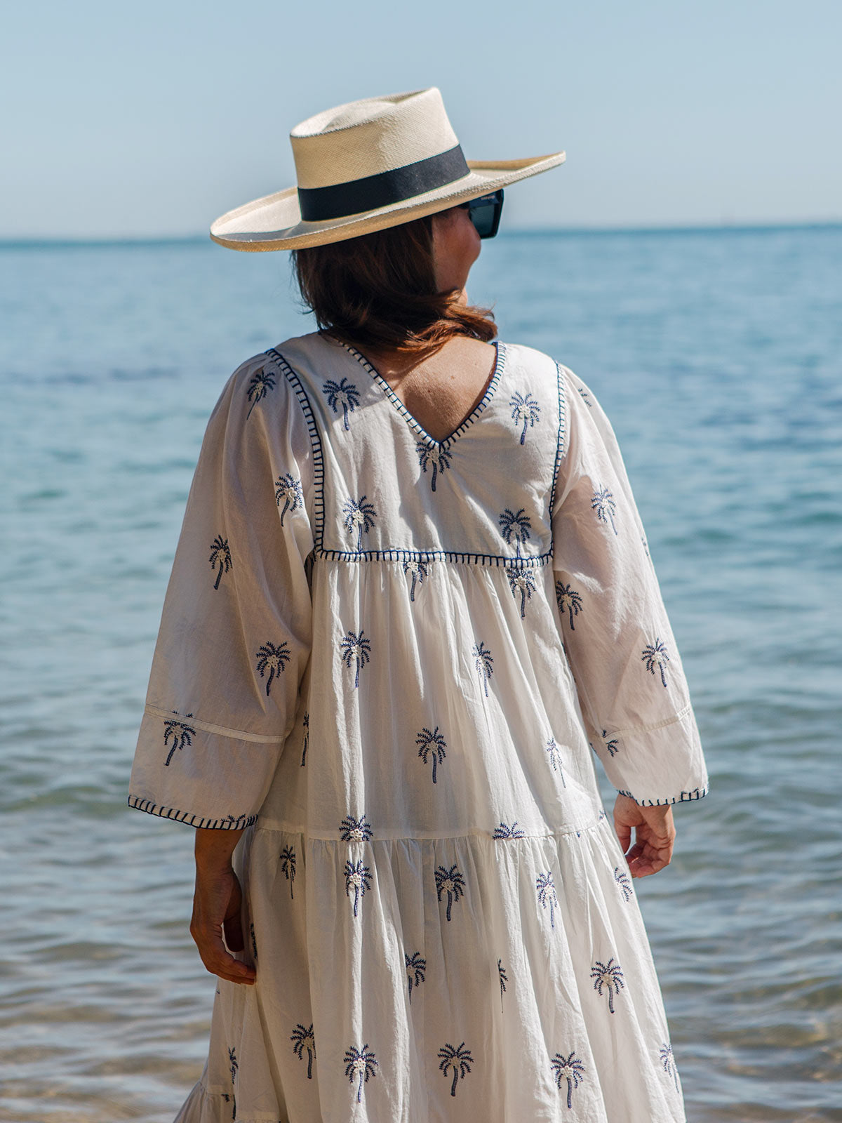 Embroidered Palm Dress