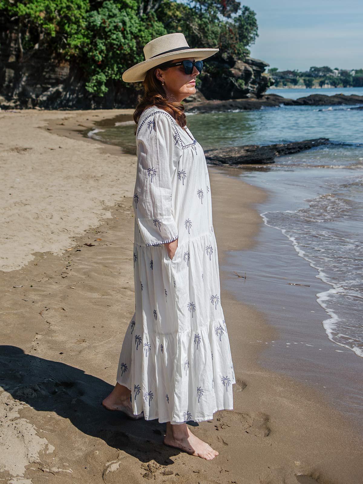 Embroidered Palm Dress