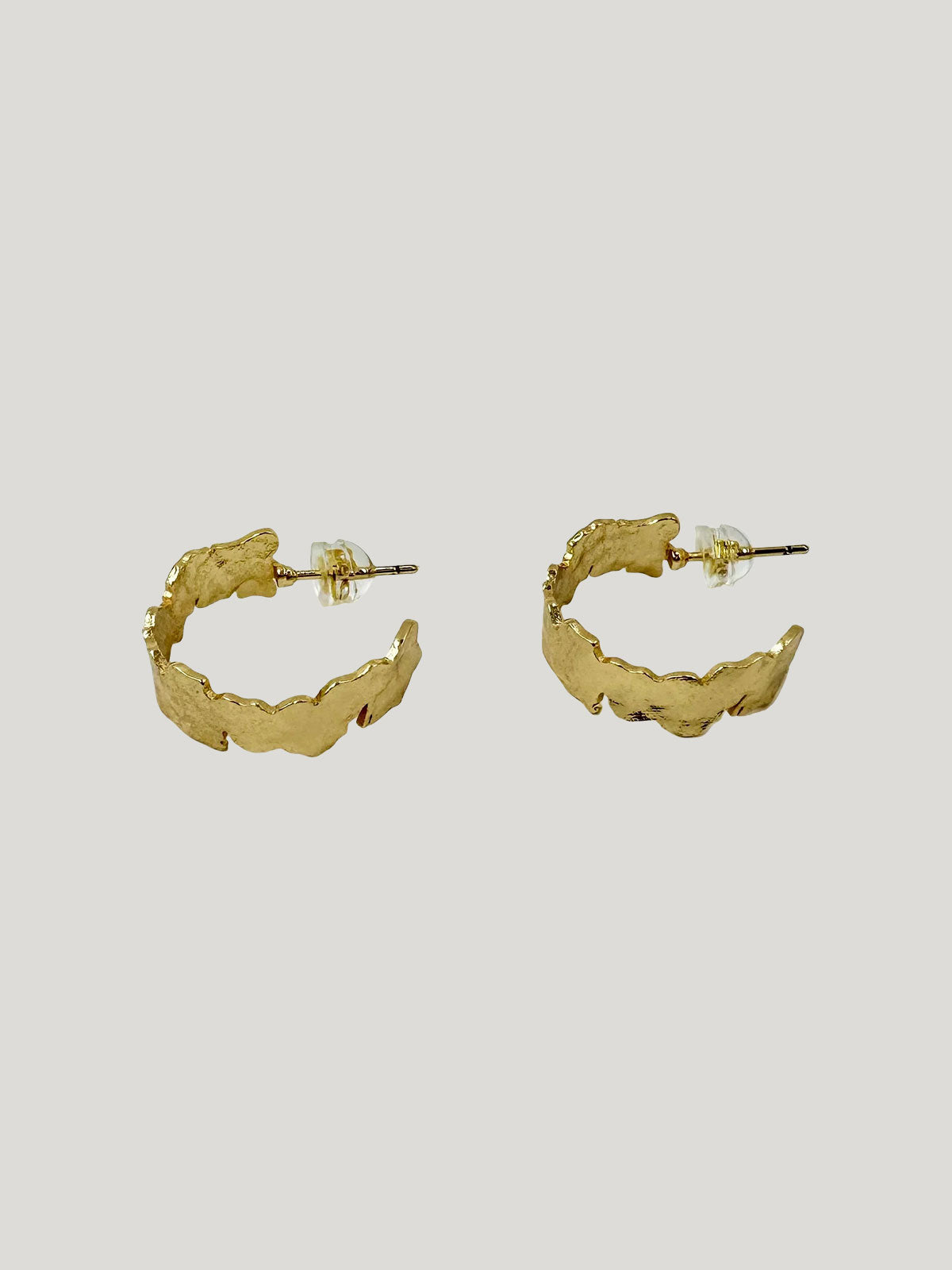 Hammered Chunky Gold Hoops