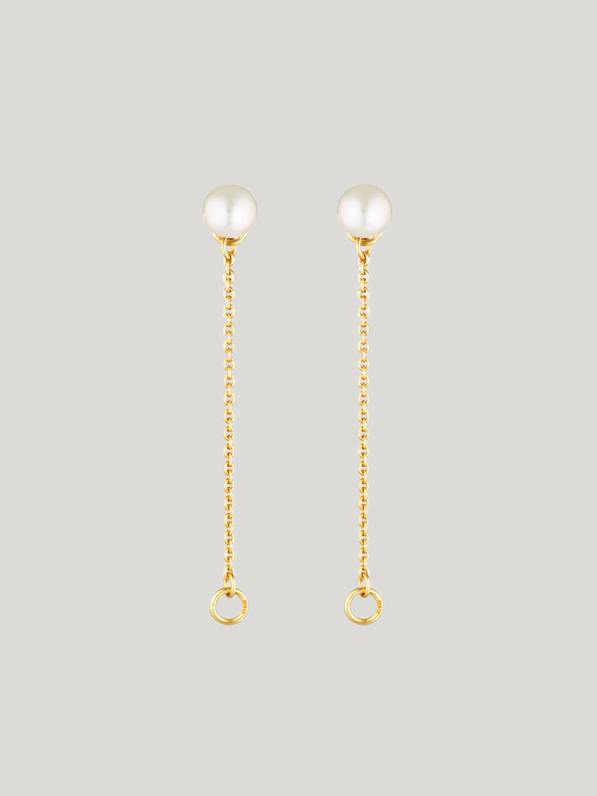 Zoe Chain Pearl Stud Earrings G