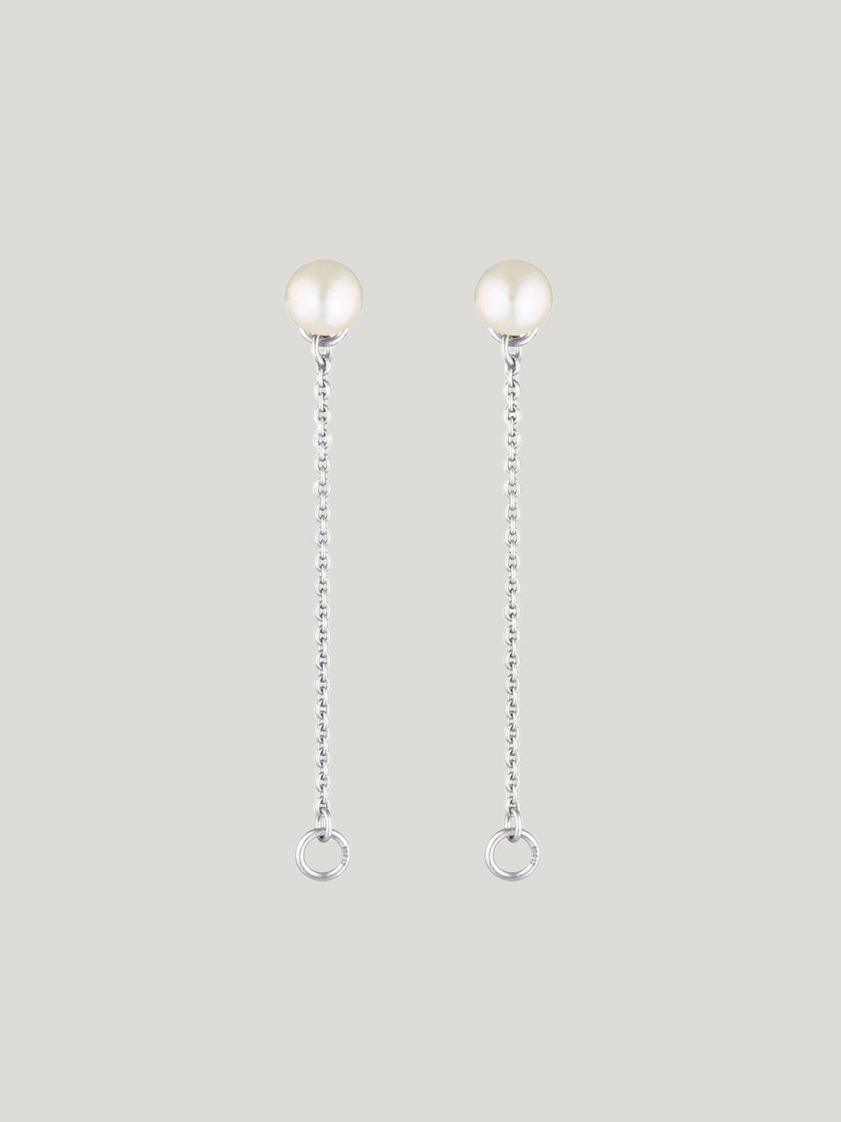 Zoe Chain Pearl Stud Earrings S