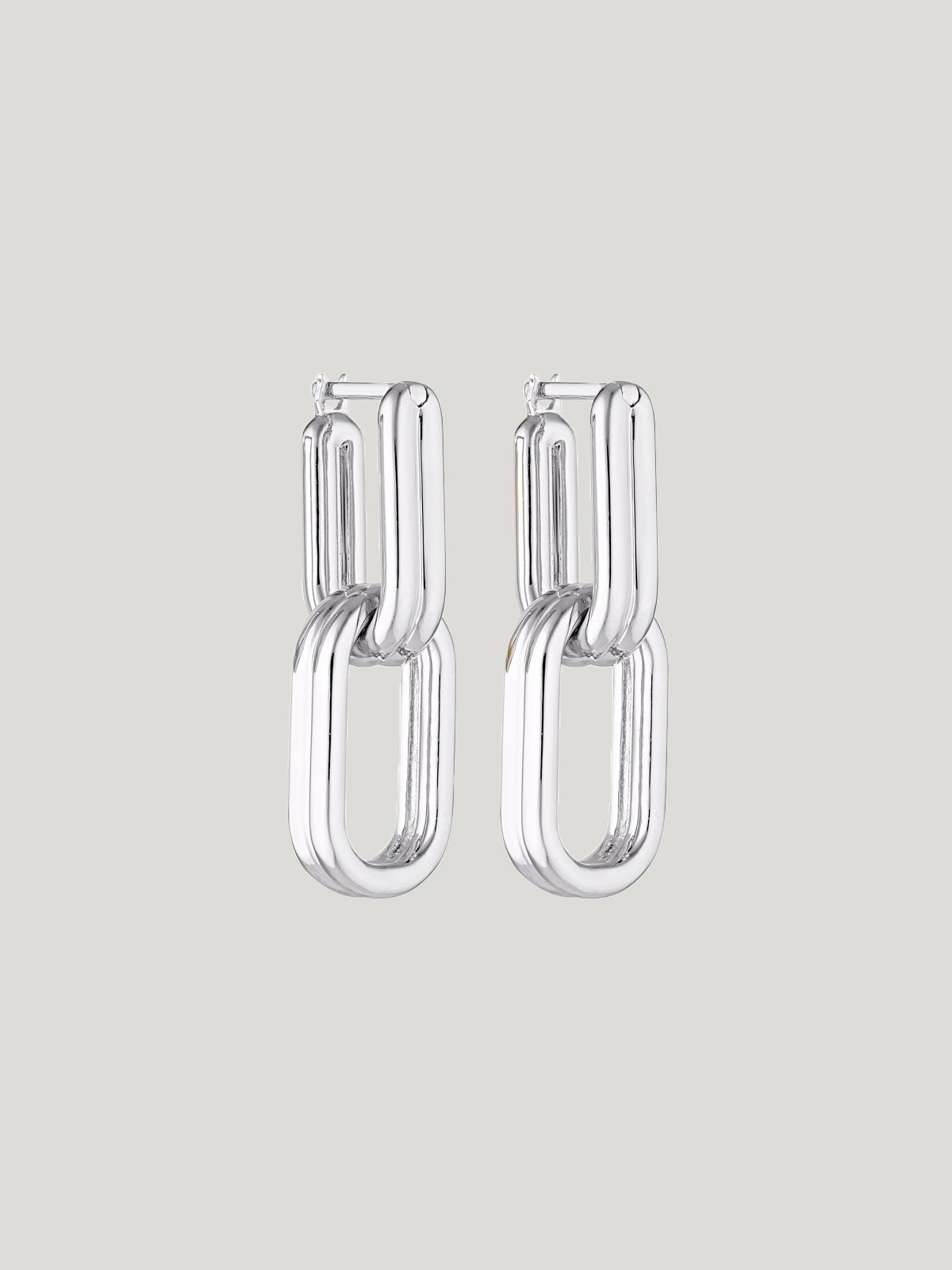 Twofold Linked Hoop Earrings S