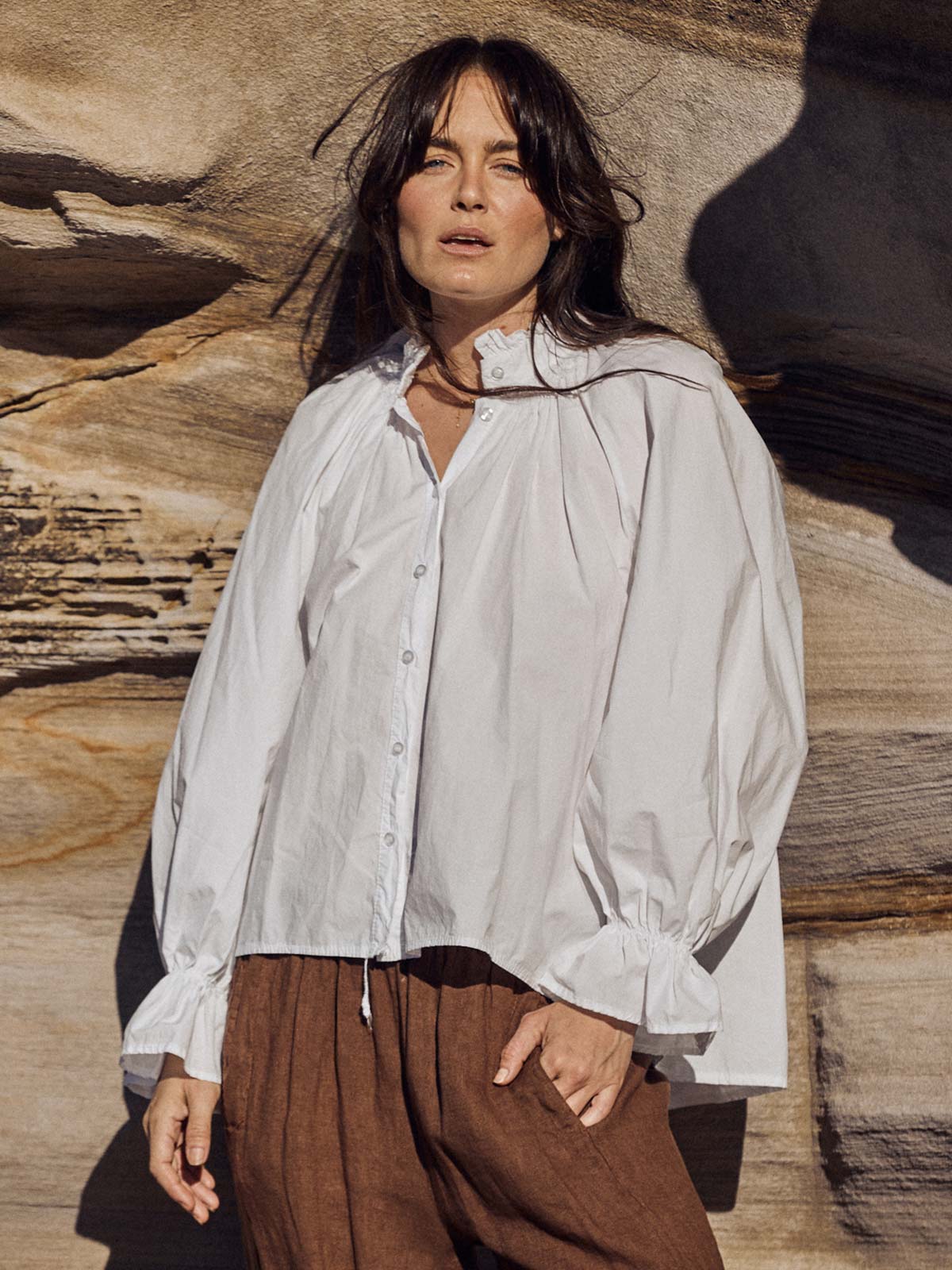 Crema Frilled Blouse