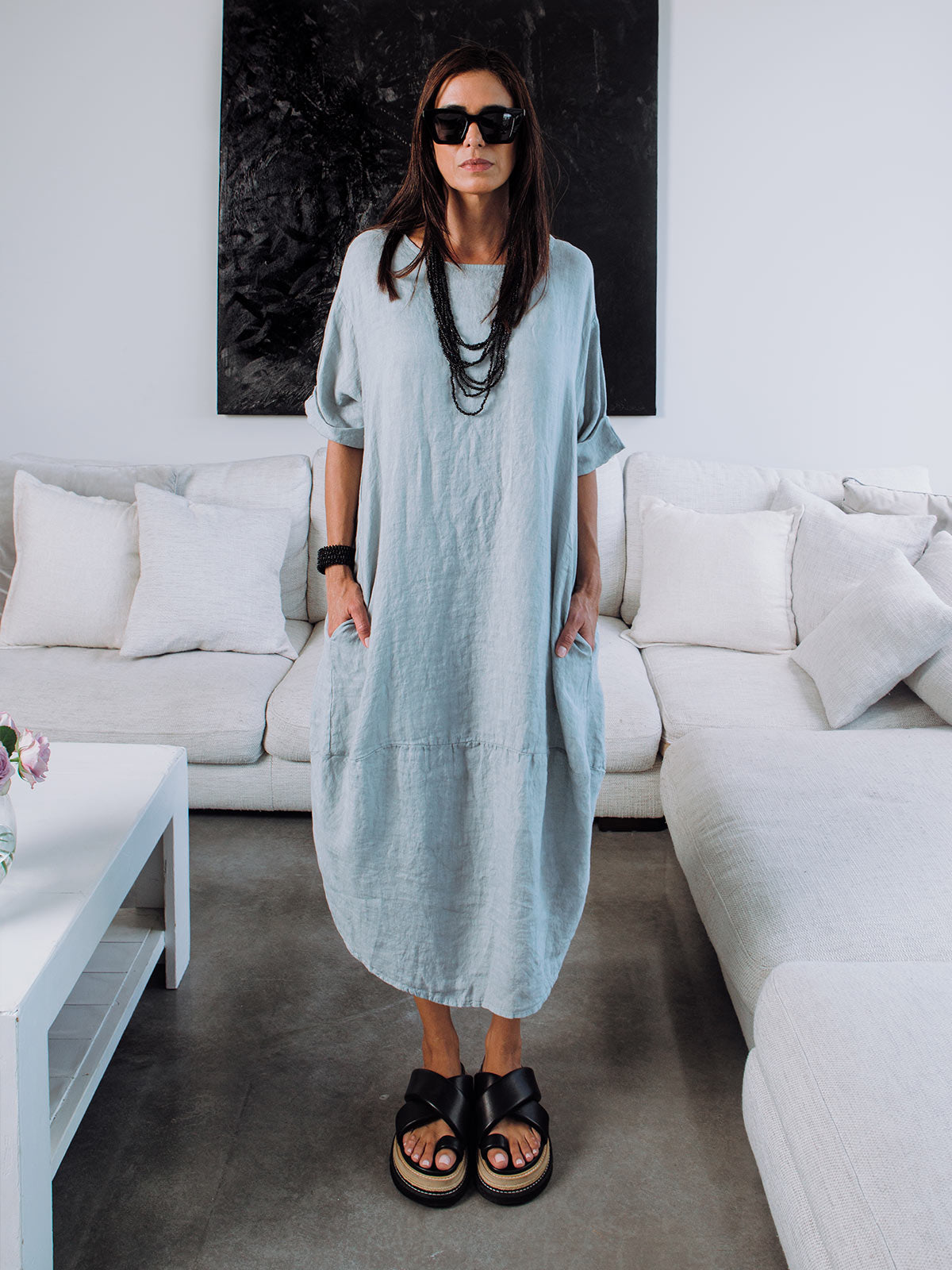 Donald Linen Balloon Dress