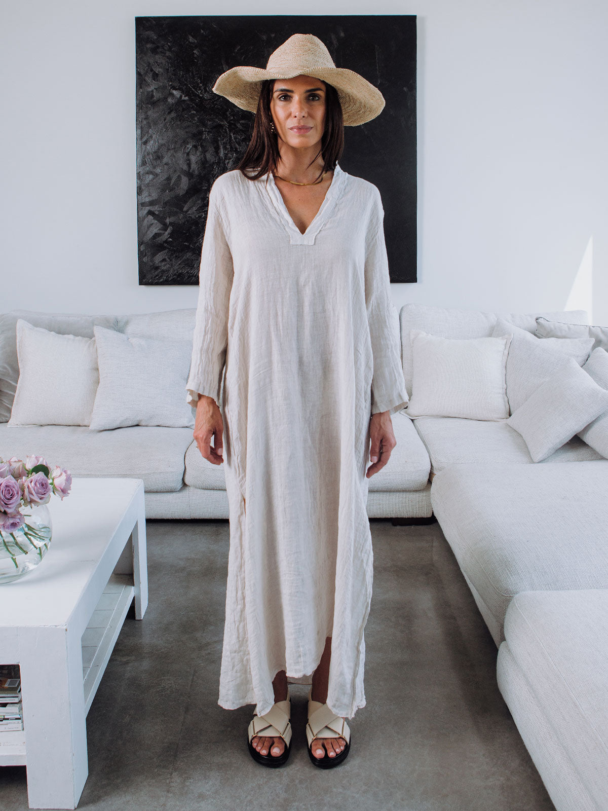 Sandy Linen Kaftan