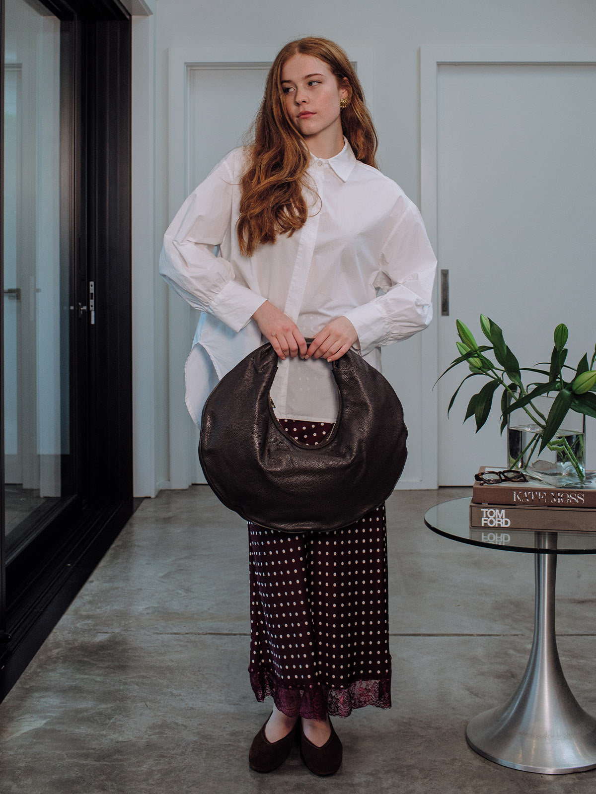 Round Leather Bag
