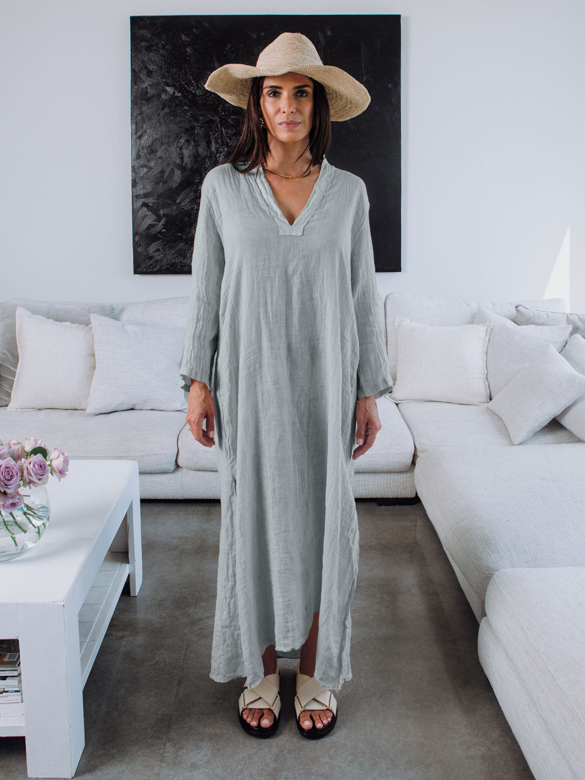 Sandy Linen Kaftan