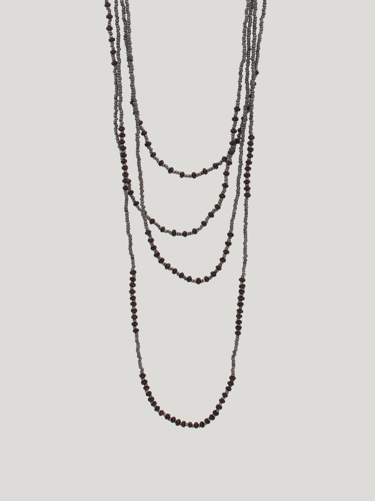 3 Strand Necklace w Wood Beads