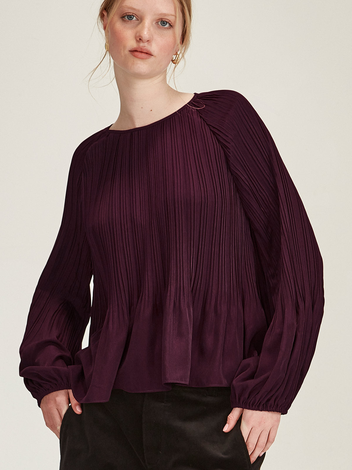 Sumi Pleat Top