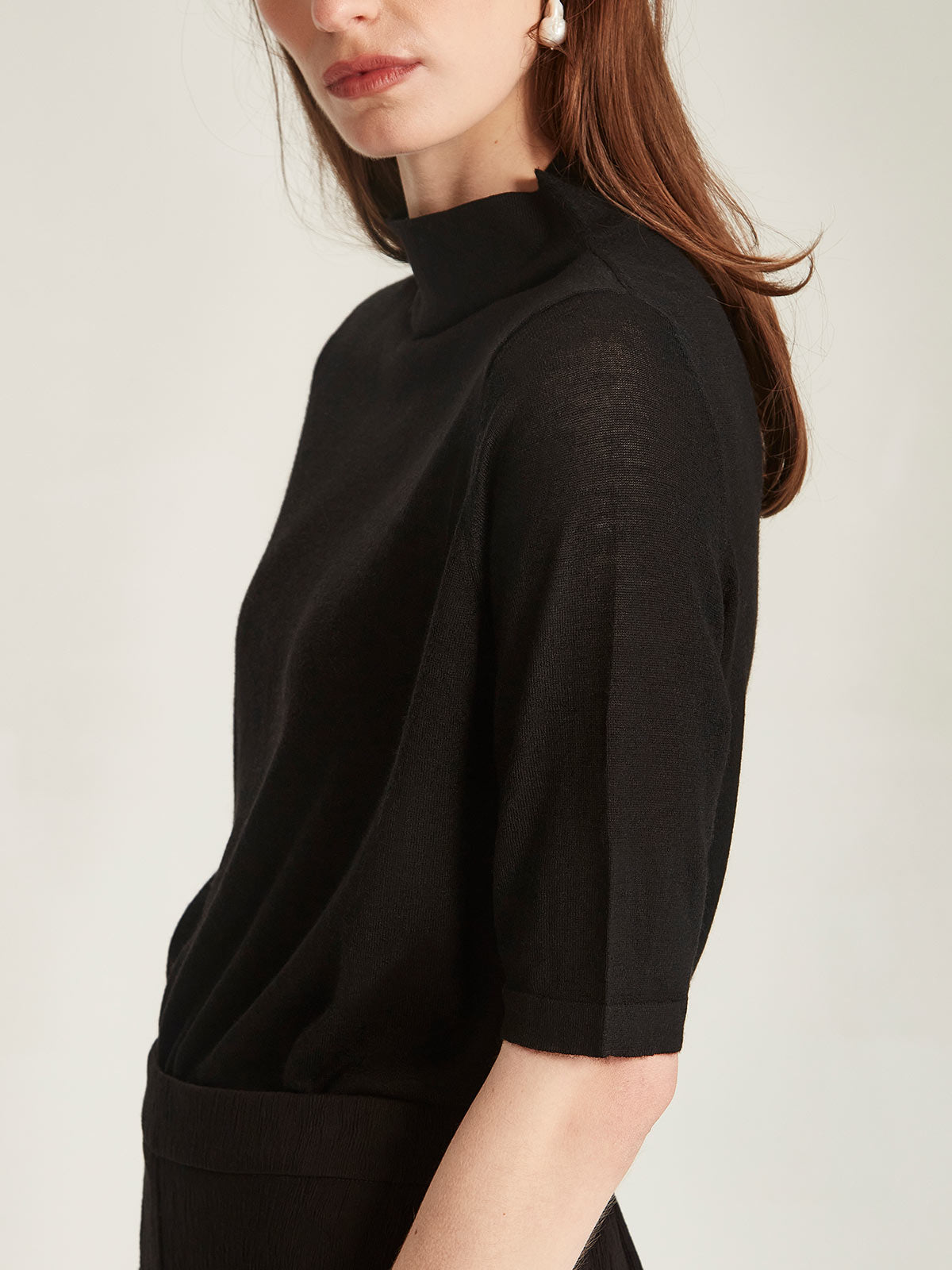 Alina Fine Cashmere Drape Neck Top