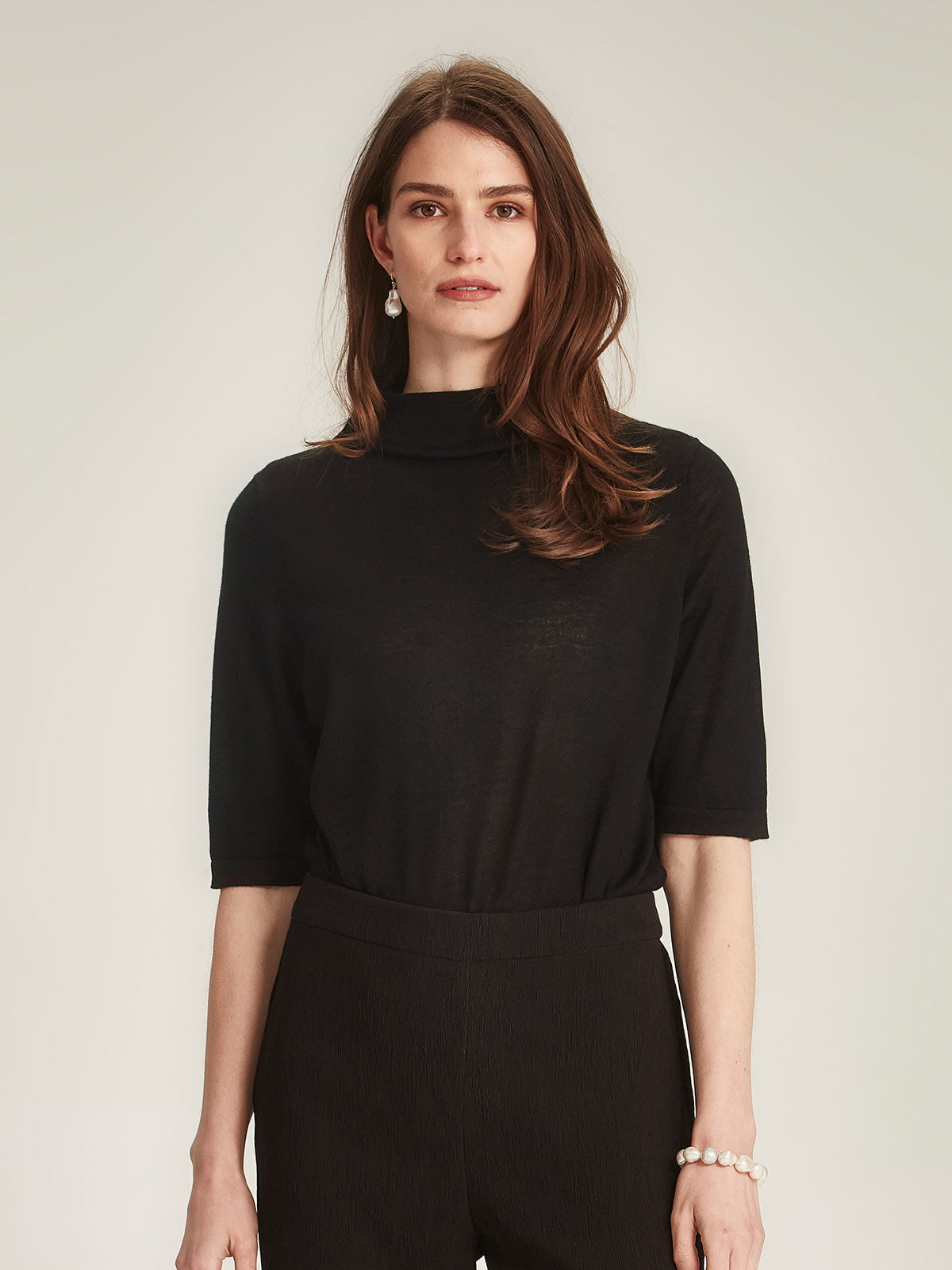 Alina Fine Cashmere Drape Neck Top