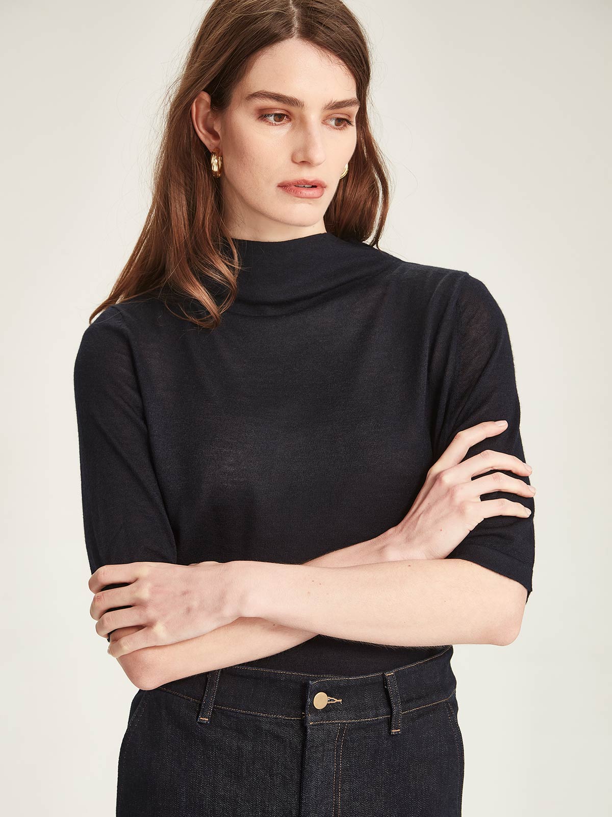 Alina Fine Cashmere Drape Neck Top