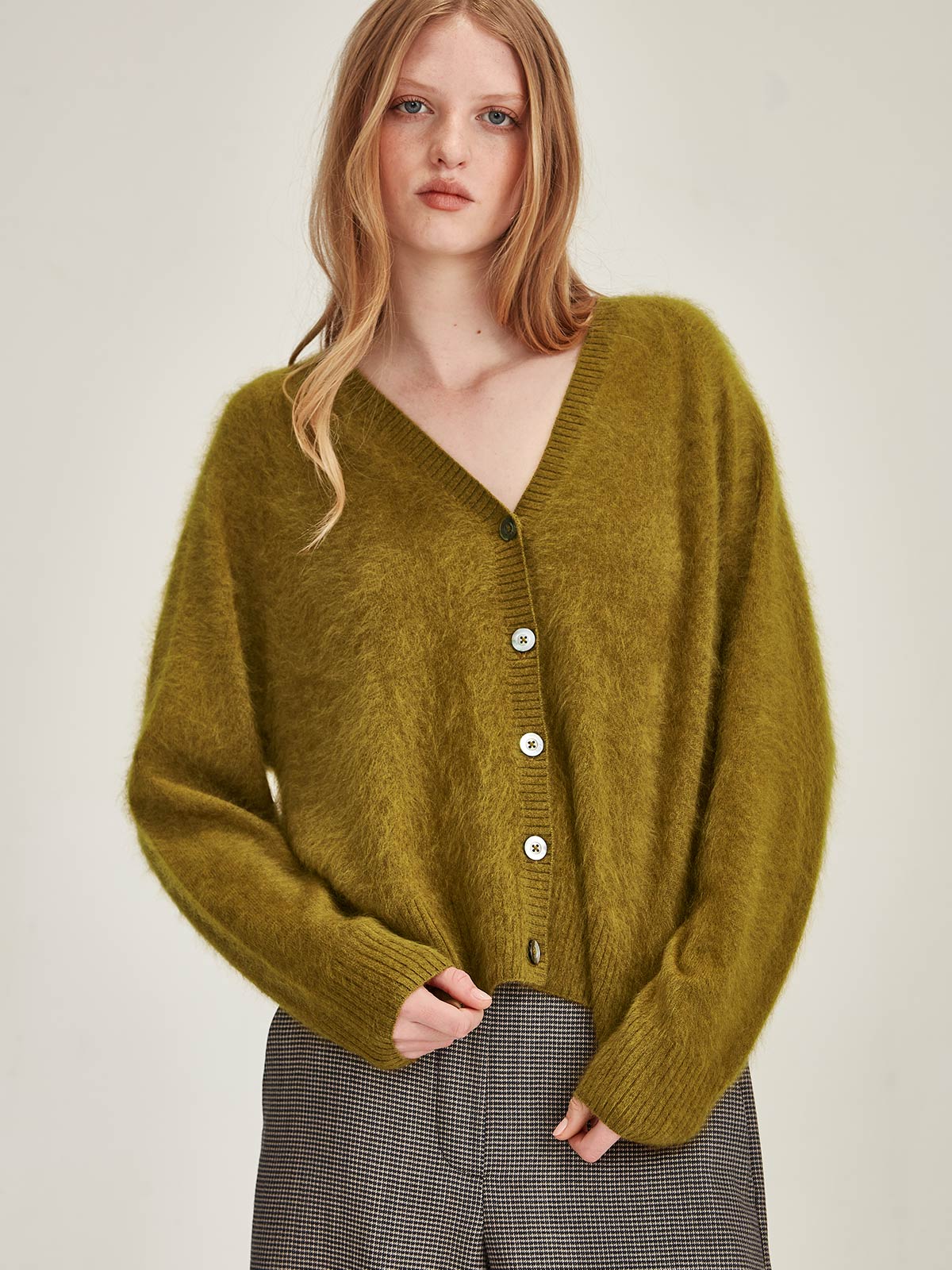 Brushed Cashmere Cardigan