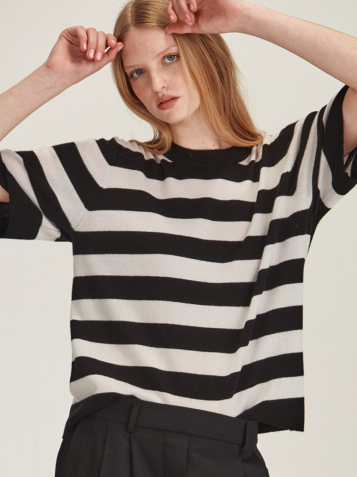 Emi Striped Cashmere Tee