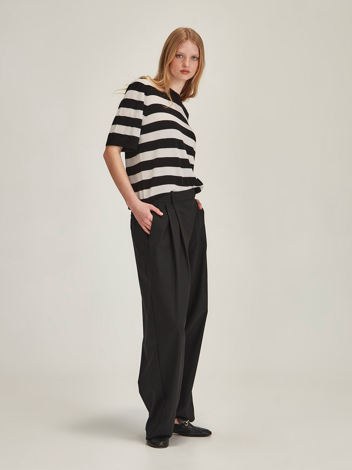 Emi Striped Cashmere Tee