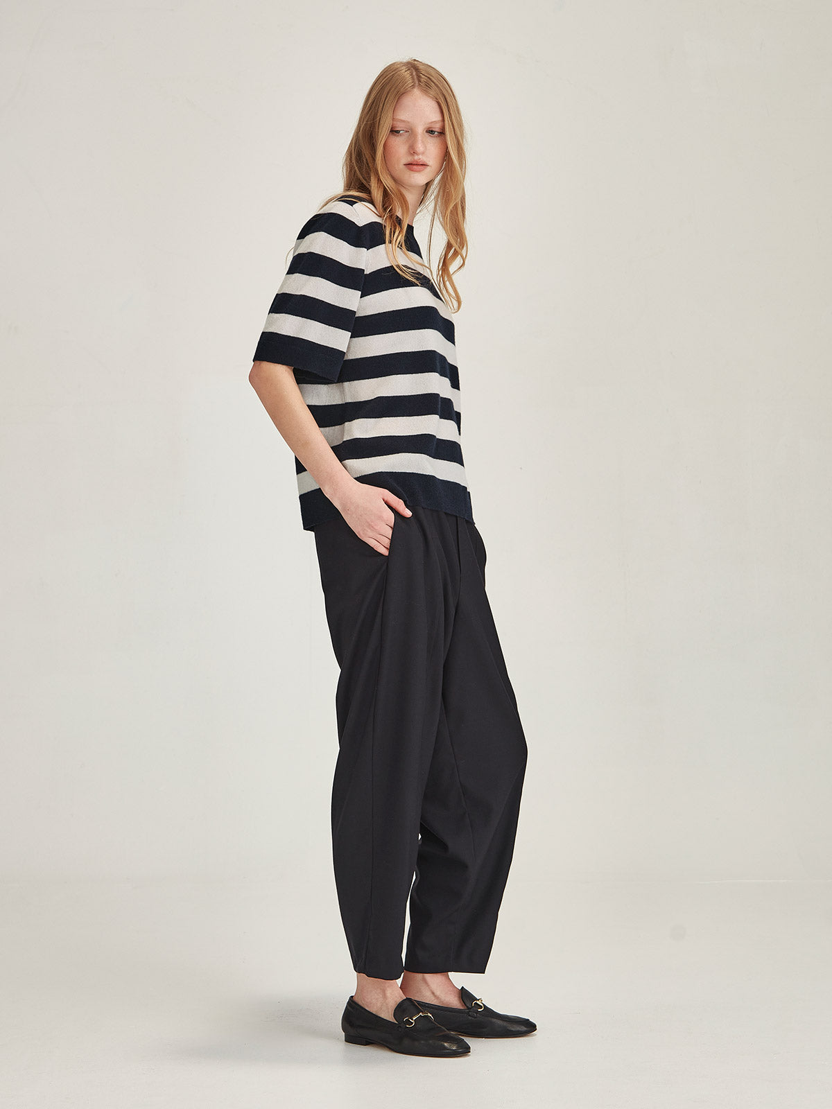 Emi Striped Cashmere Tee