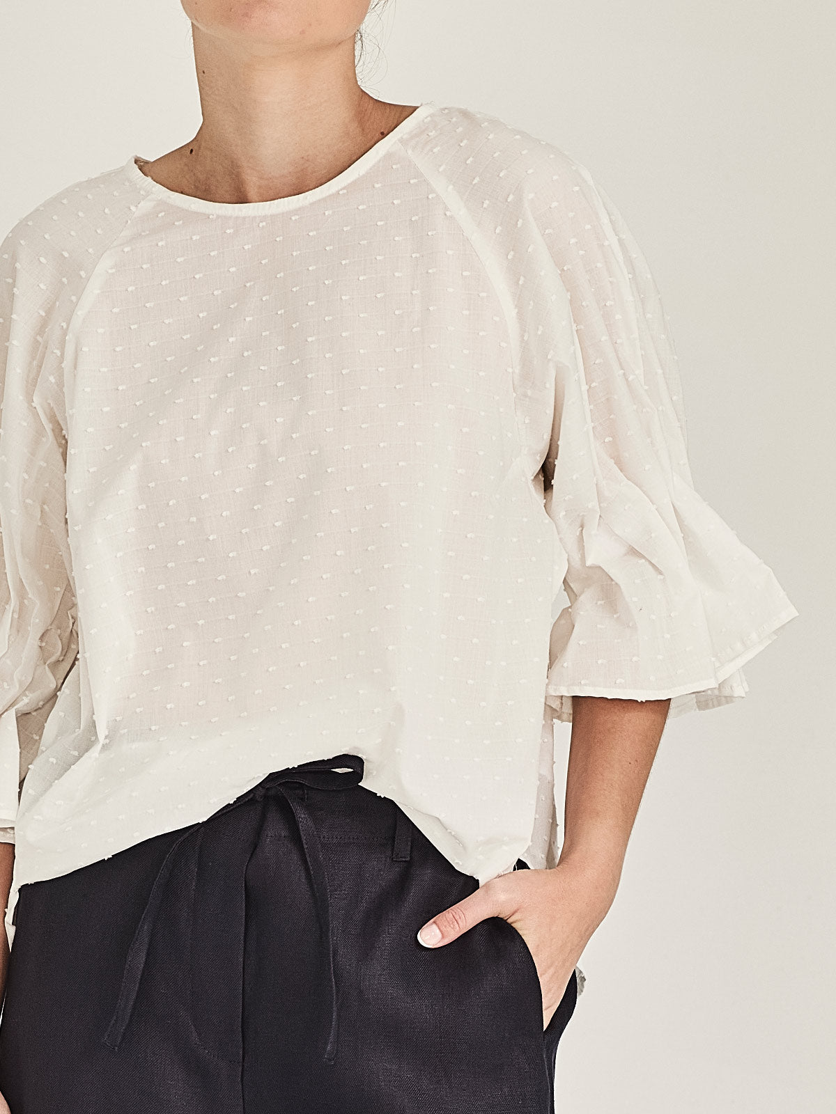 Lohan Tuck Sleeve Top