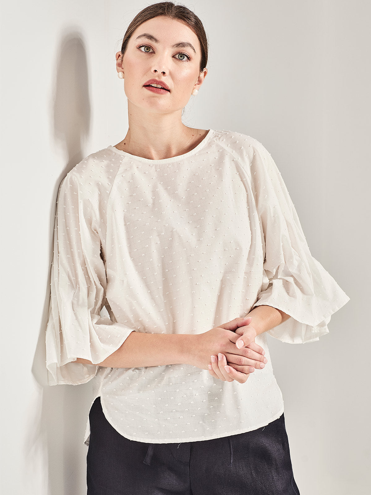 Lohan Tuck Sleeve Top