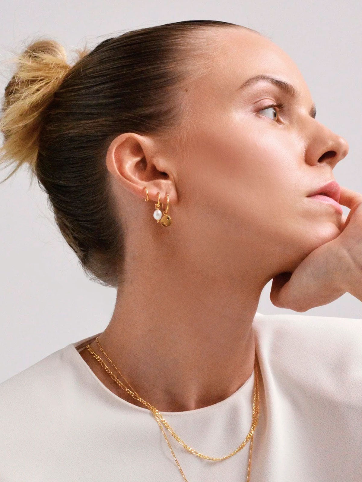 Baroque Pearl Core Hoop Earrings G
