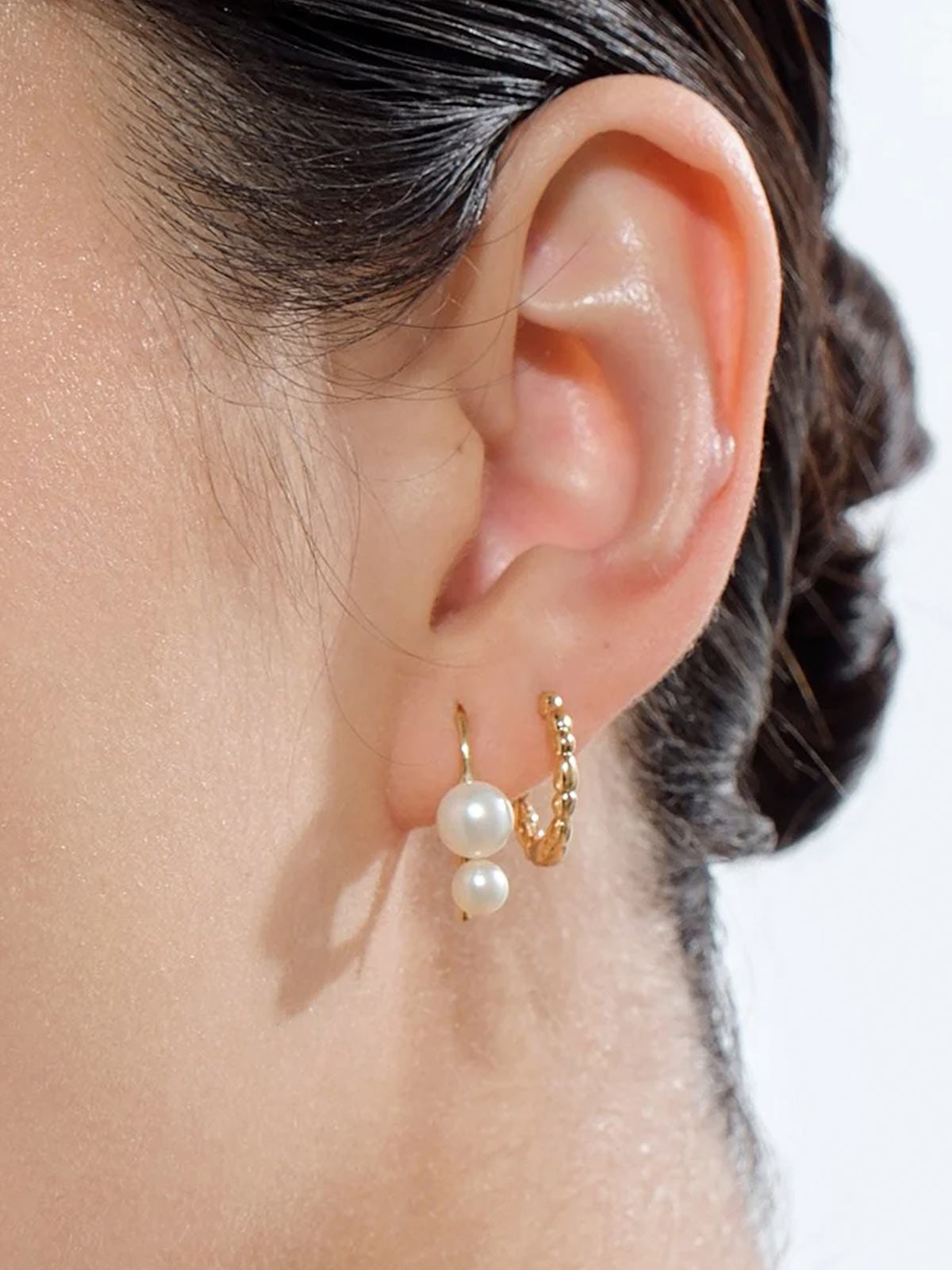 Double Pearl Hook Earrings G