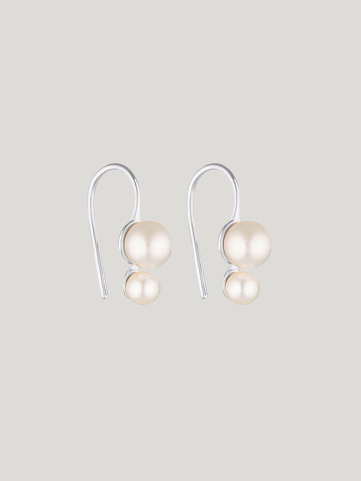 Double Pearl Hook Earrings S