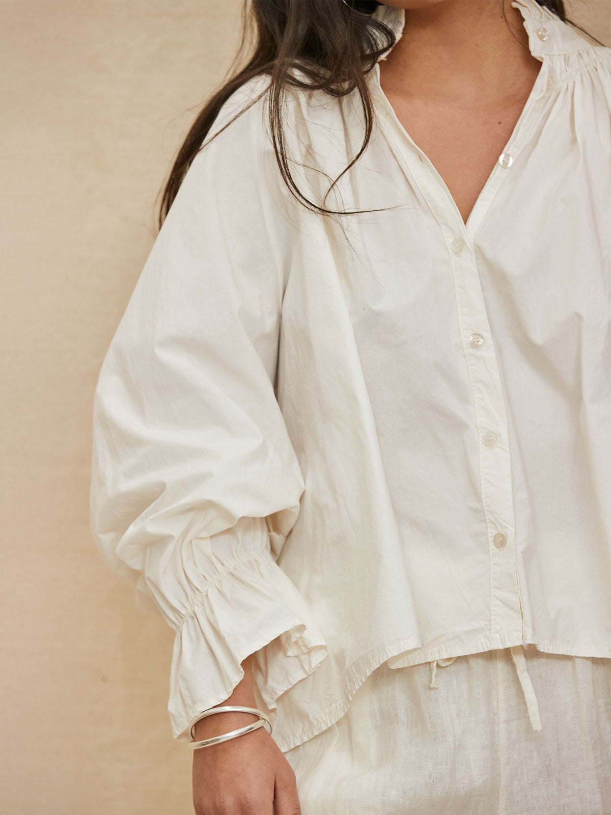 Crema Frilled Blouse
