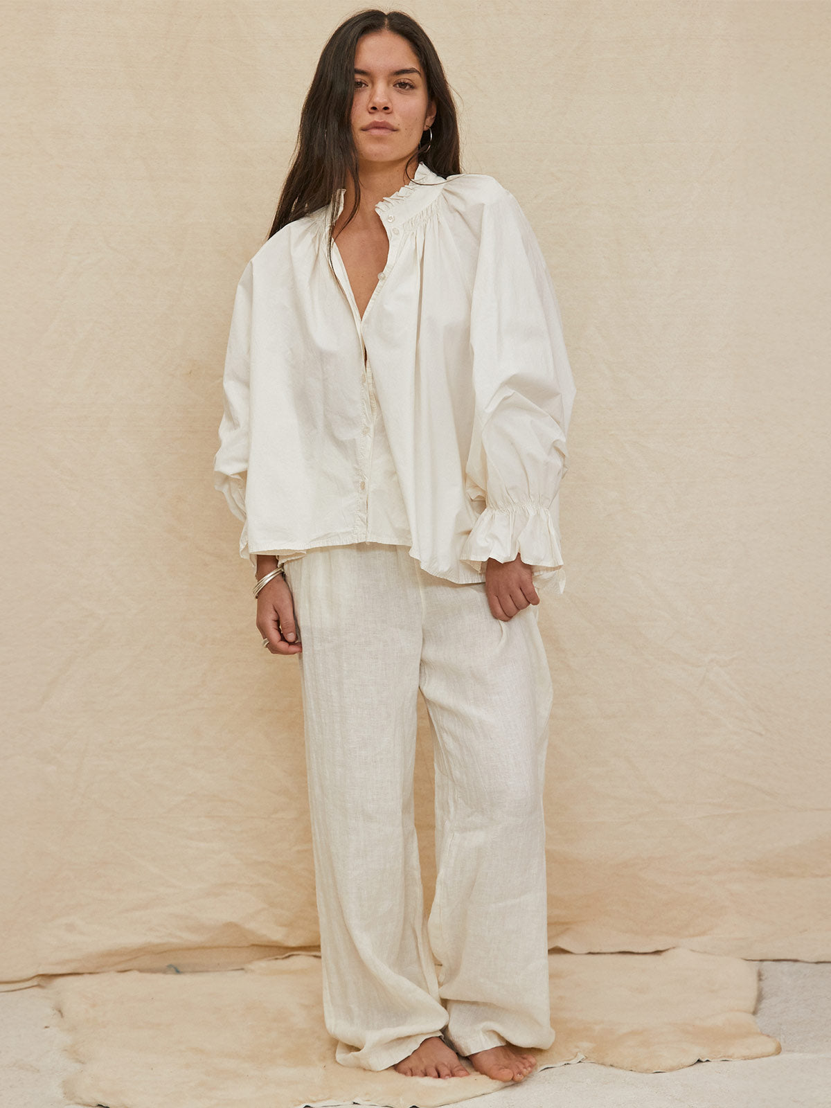 Crema Frilled Blouse