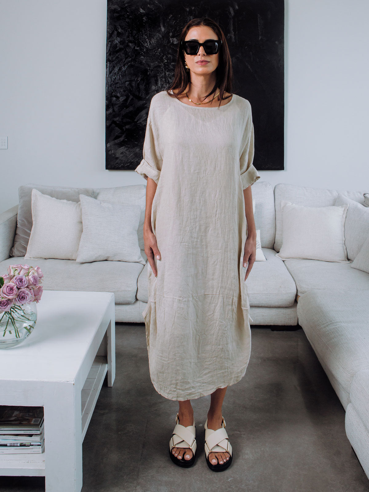 Donald Linen Balloon Dress