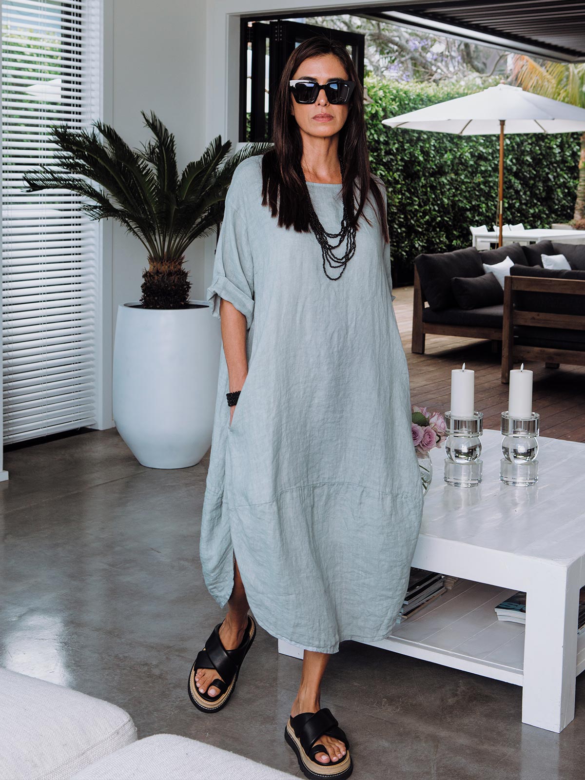 Donald Linen Balloon Dress