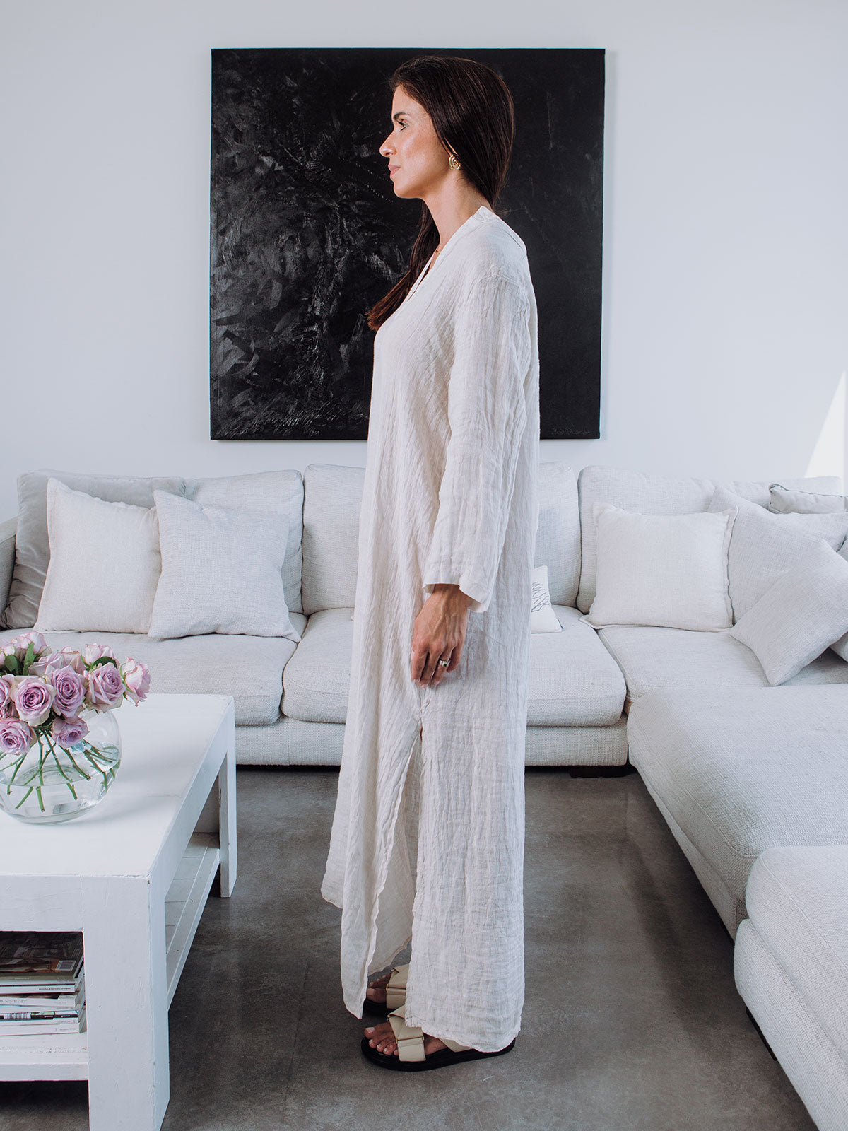 Sandy Linen Kaftan