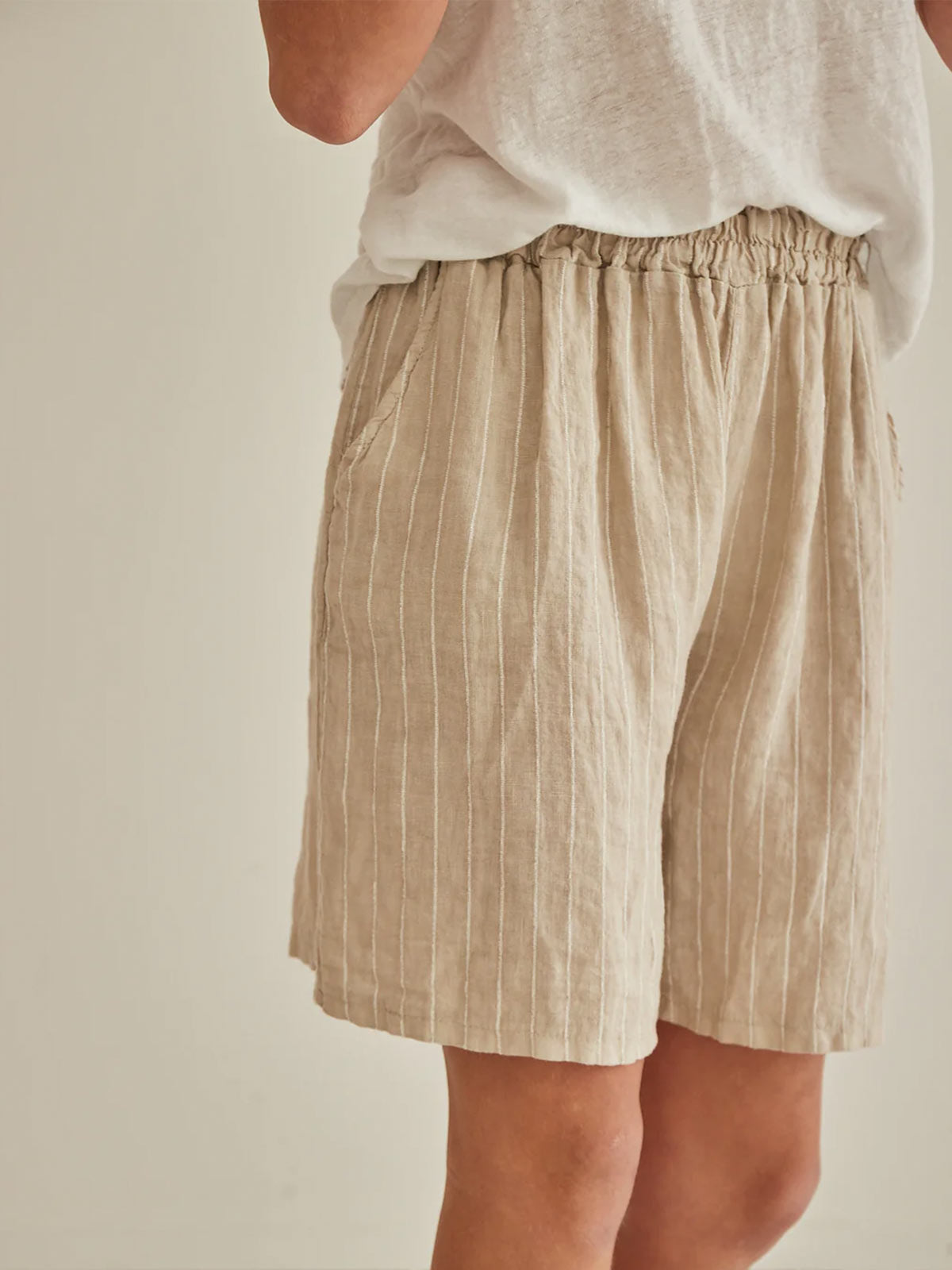 Kutti Stripe Linen Shorts