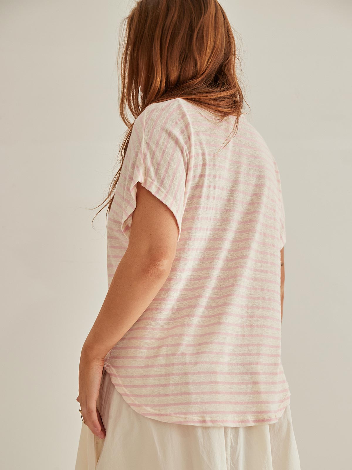 Mudgee V Neck Stripe Tee