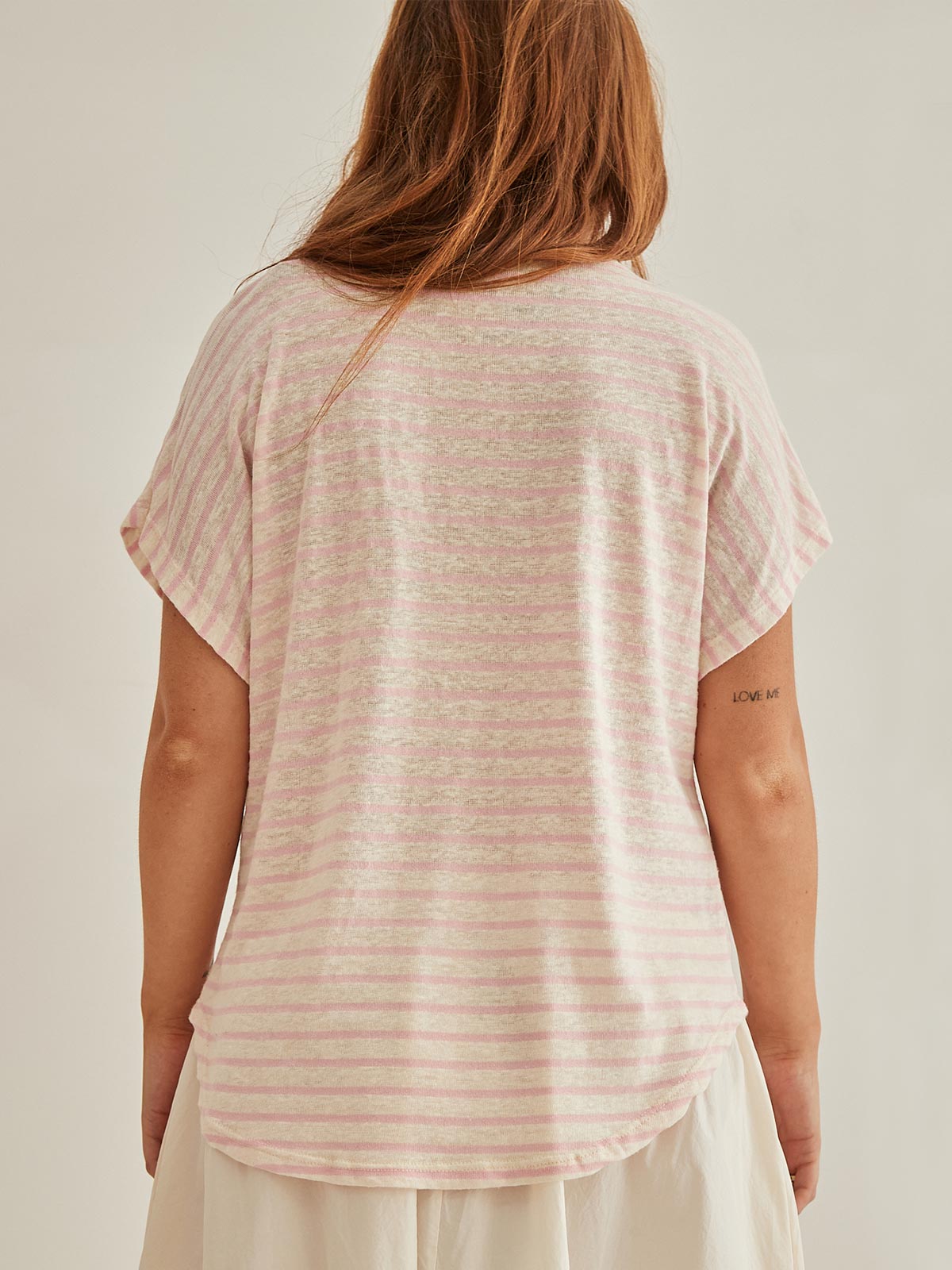 Mudgee V Neck Stripe Tee