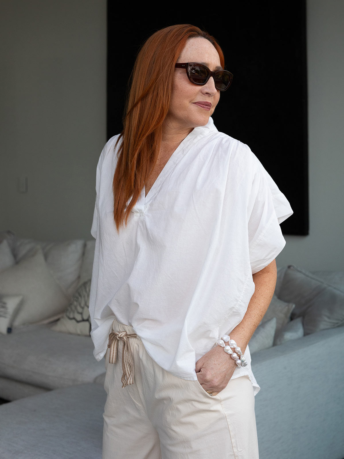 Muse V Neck Gather Blouse