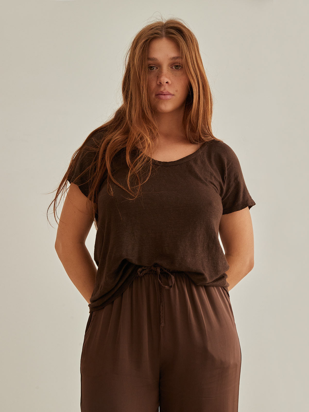 Noosa Linen Round Neck Tee