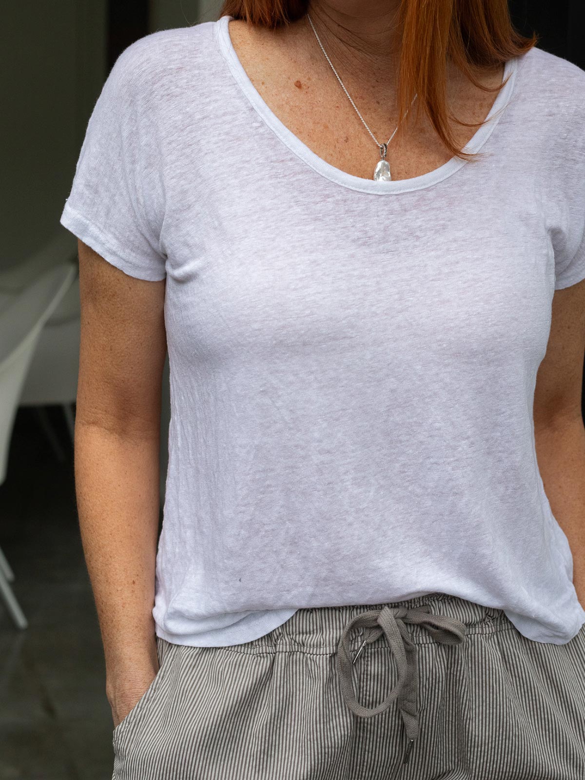 Noosa Linen Round Neck Tee