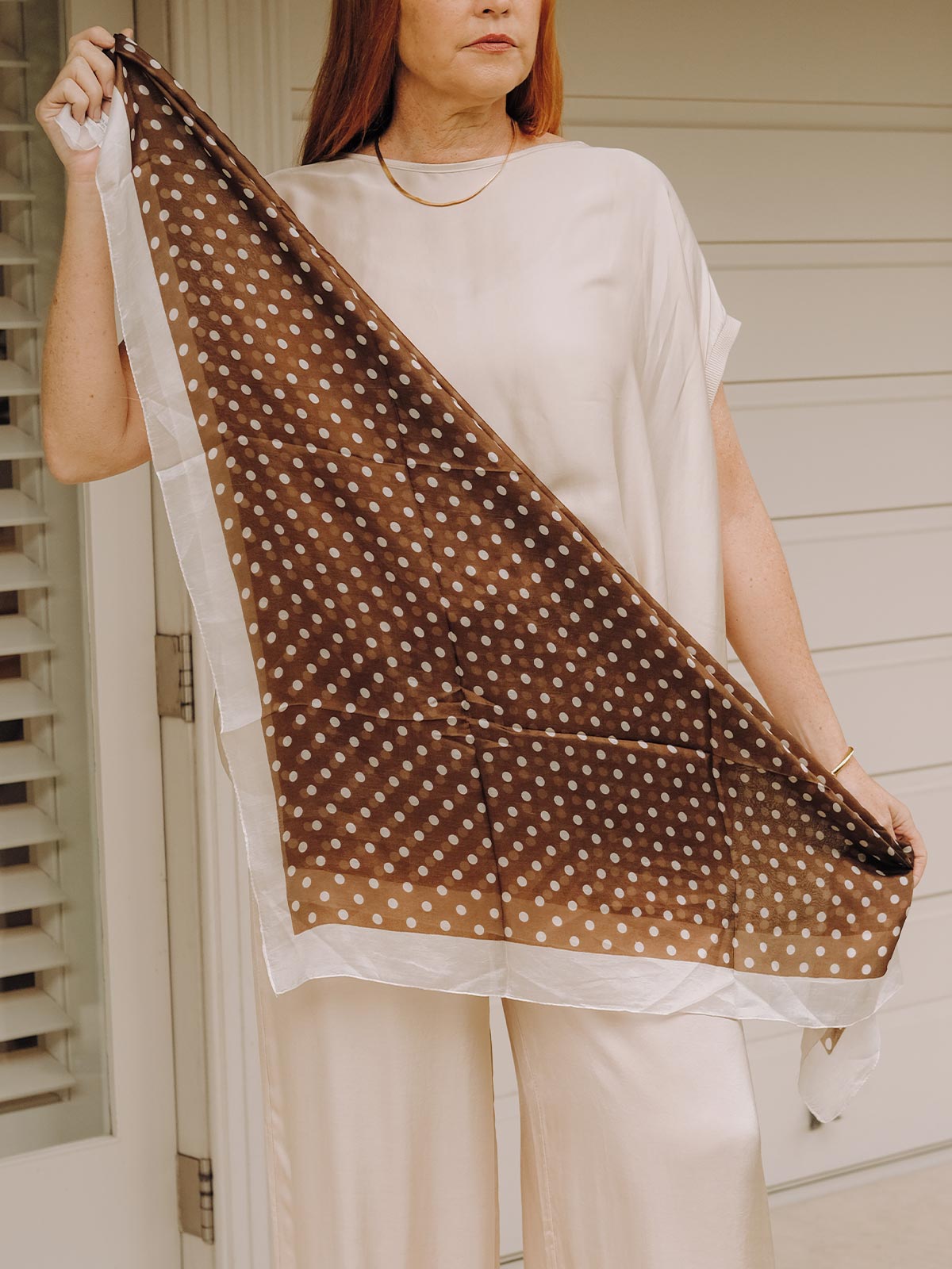 Polka Dot Silk Scarf