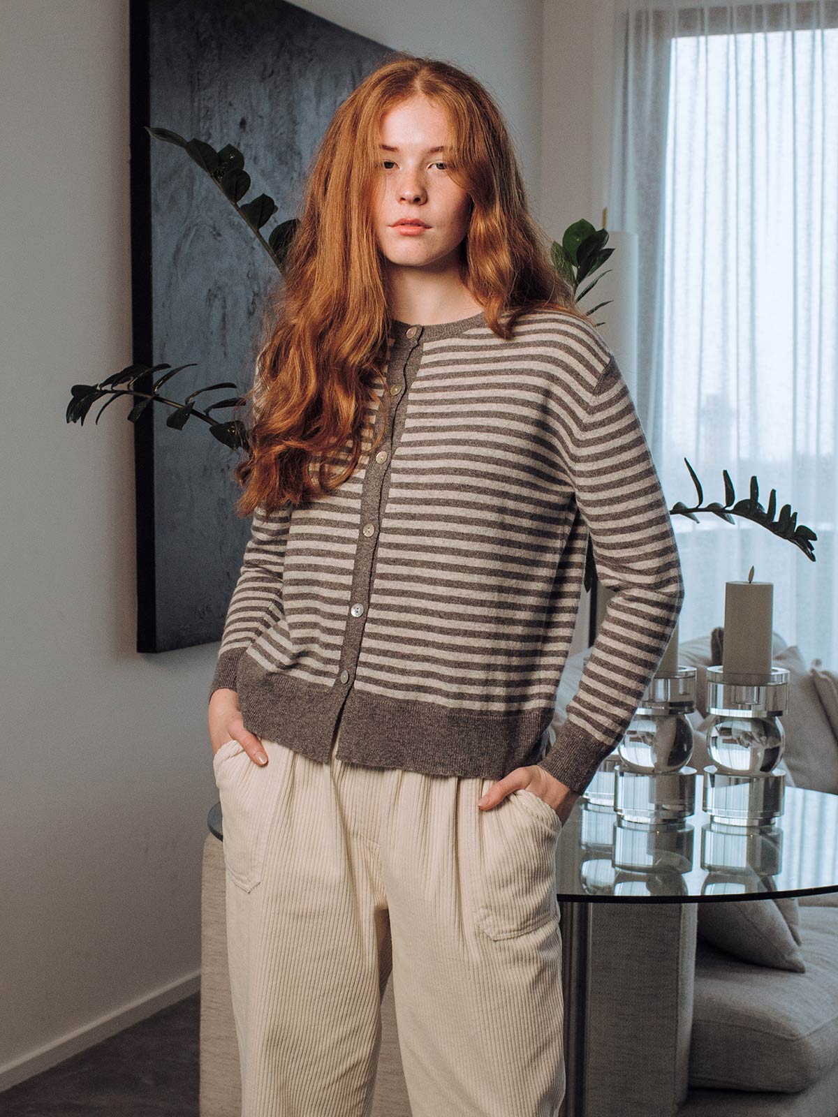 Popcorn Stripe Cardigan