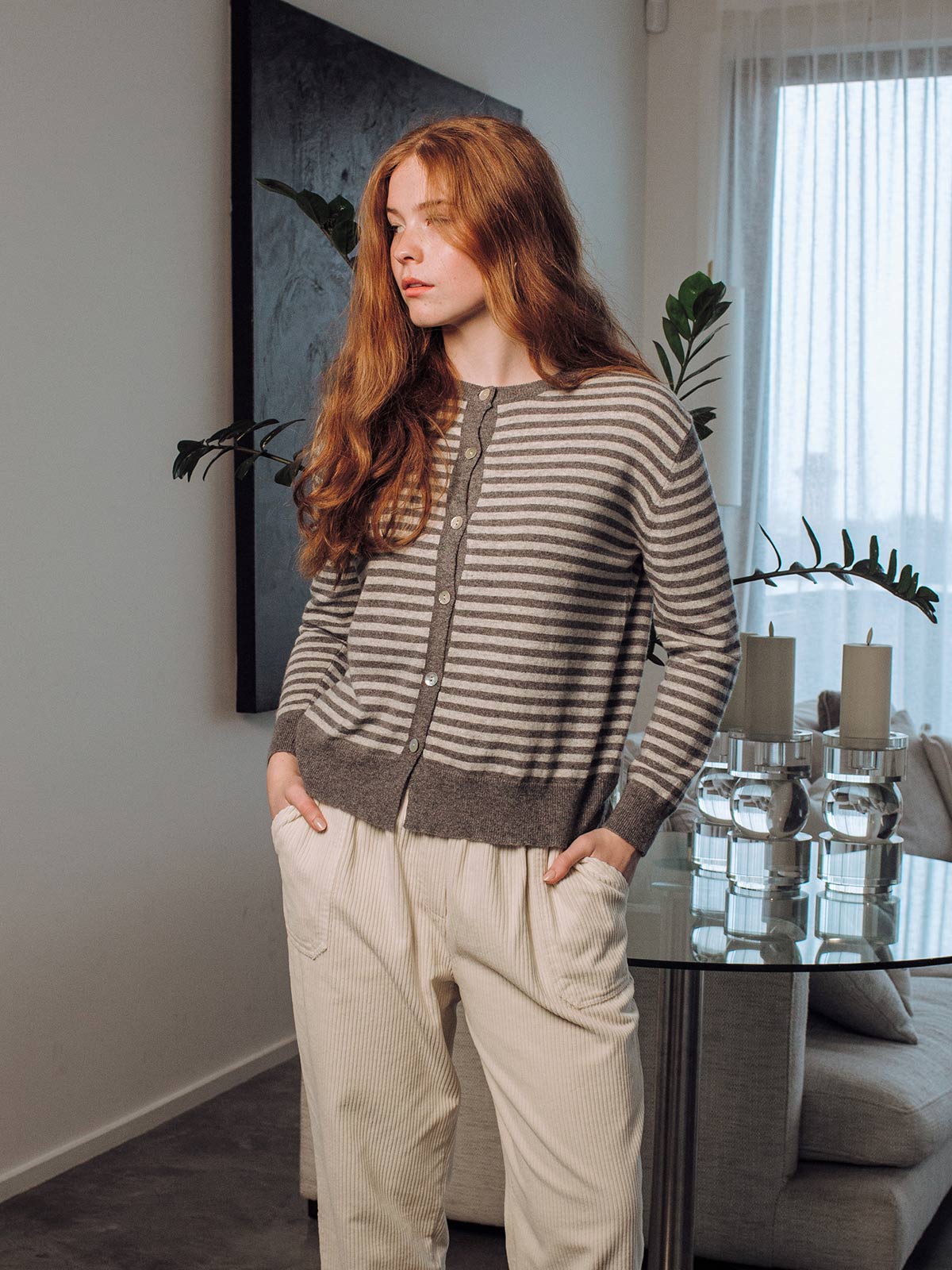 Popcorn Stripe Cardigan
