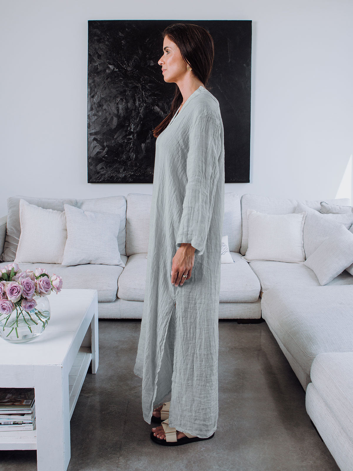 Sandy Linen Kaftan